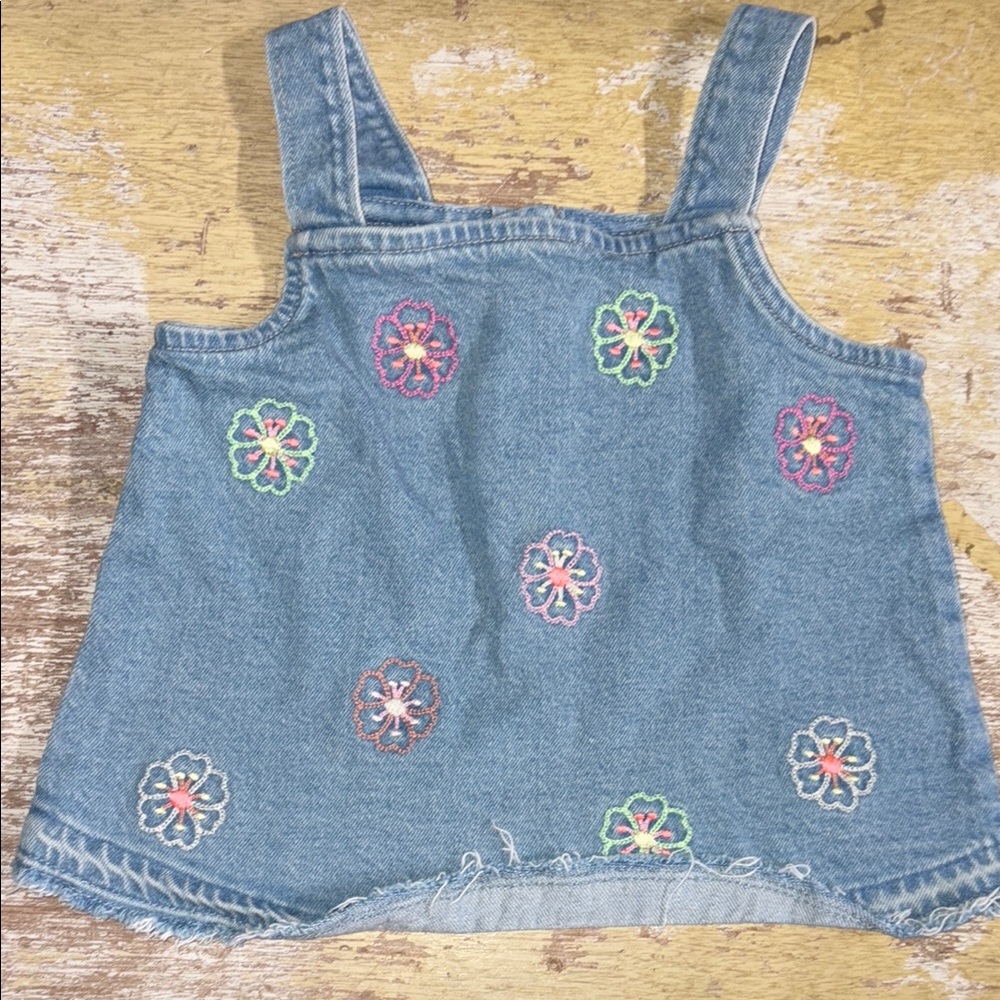 GAP Kids Denim Top with Floral Embroidery